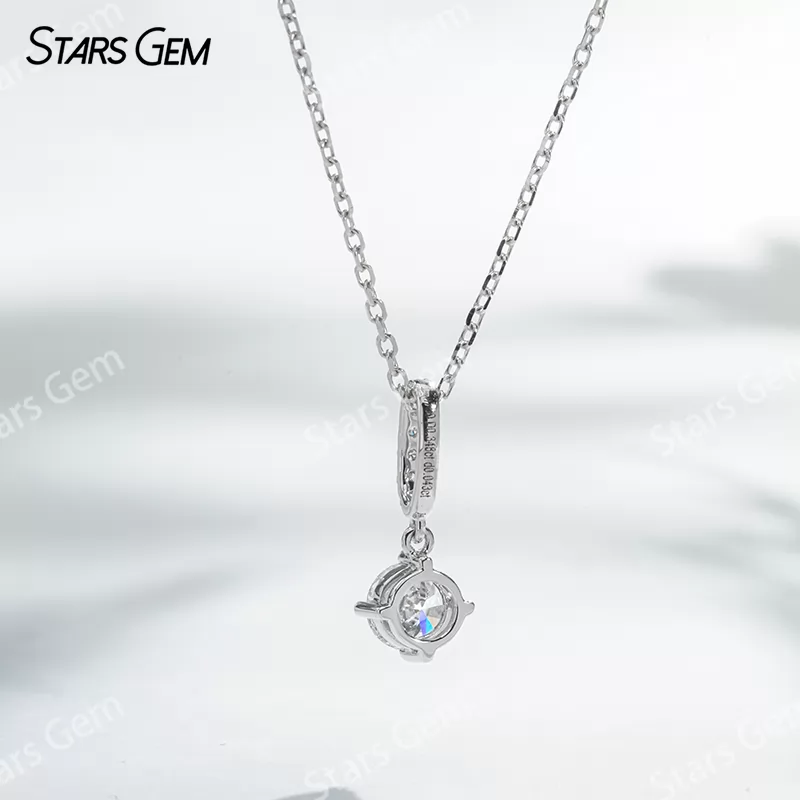 0.35ct 4.5mm DEF VS Lab Grown Diamond Pendant Necklace 18K White Gold Necklaces