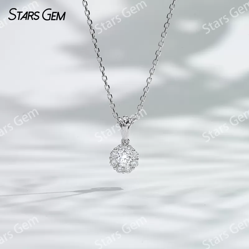 18K White Gold 3.2mm DEF VS Round Brilliant Cut Lab Grown Diamond Pendant Necklace