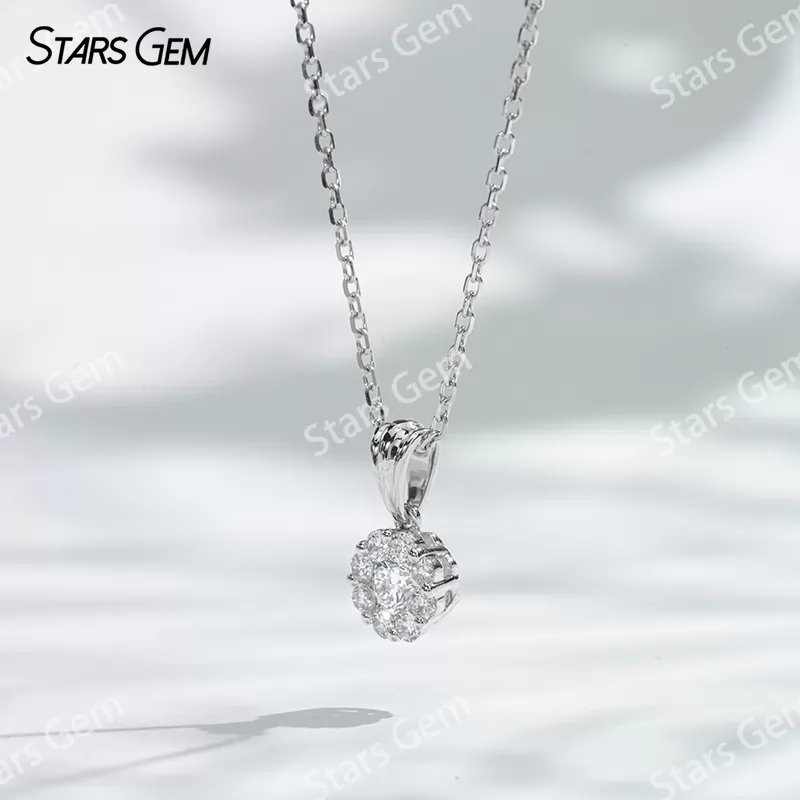 18K White Gold 3.2mm DEF VS Round Brilliant Cut Lab Grown Diamond Pendant Necklace