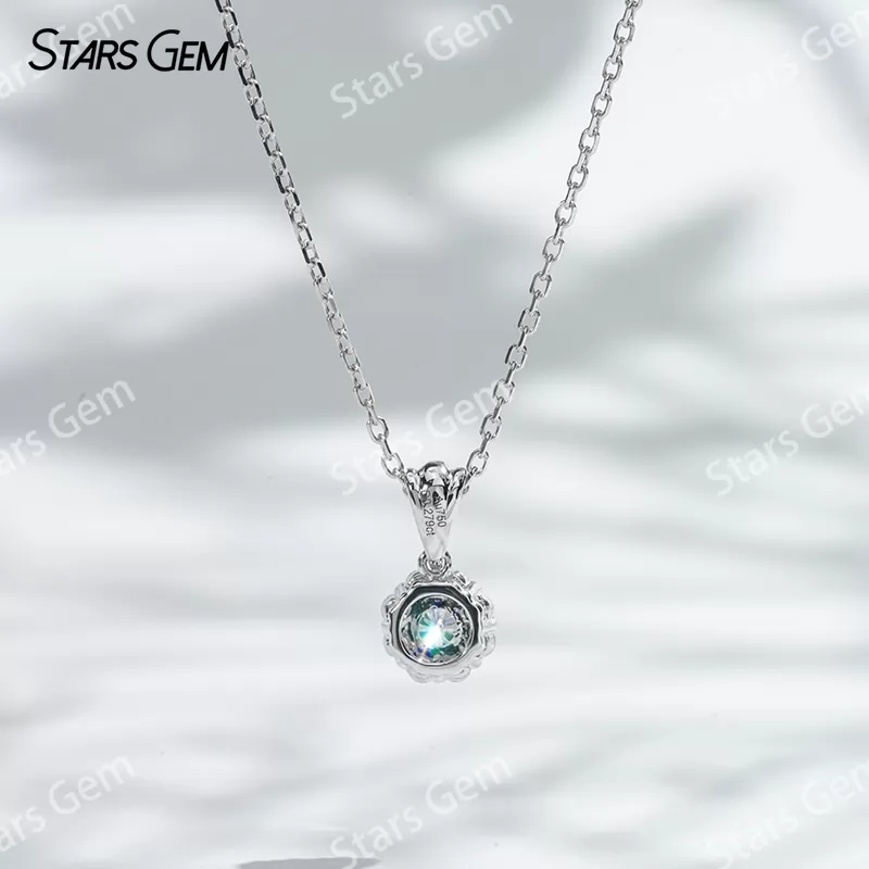 18K White Gold 3.2mm DEF VS Round Brilliant Cut Lab Grown Diamond Pendant Necklace