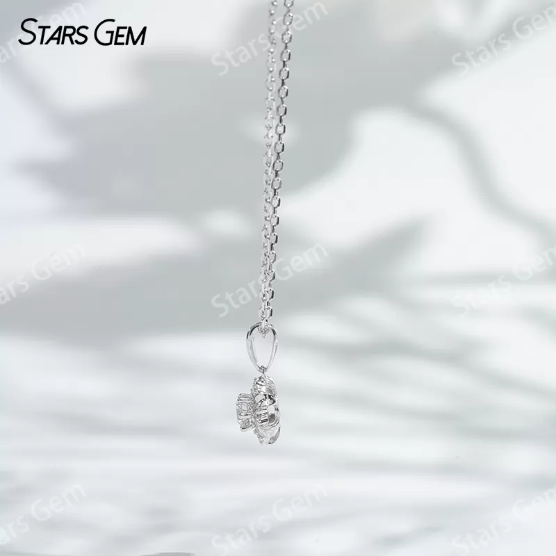 18K White Gold Necklaces 3.2mm DEF VS Round Brilliant Cut Lab Grown Diamond Pendant Necklace
