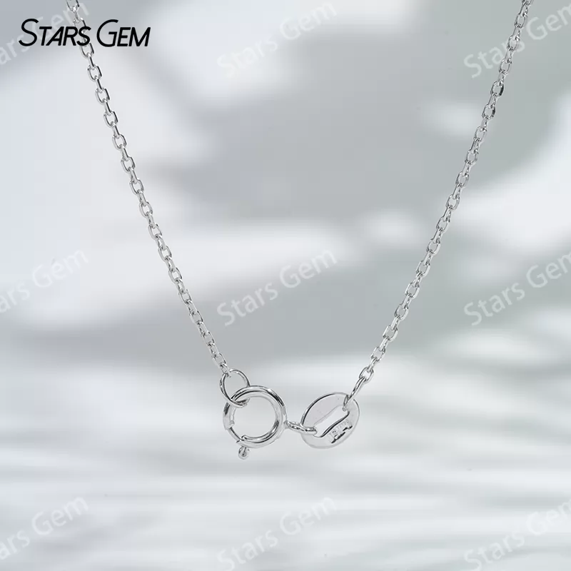 18K White Gold Necklaces 3.2mm DEF VS Round Brilliant Cut Lab Grown Diamond Pendant Necklace
