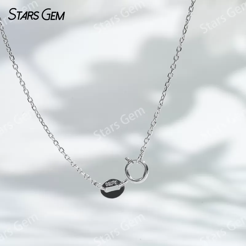 18K White Gold Necklace White Round Cut DEF VS Lab Grown Diamond Heart Shape Pendant