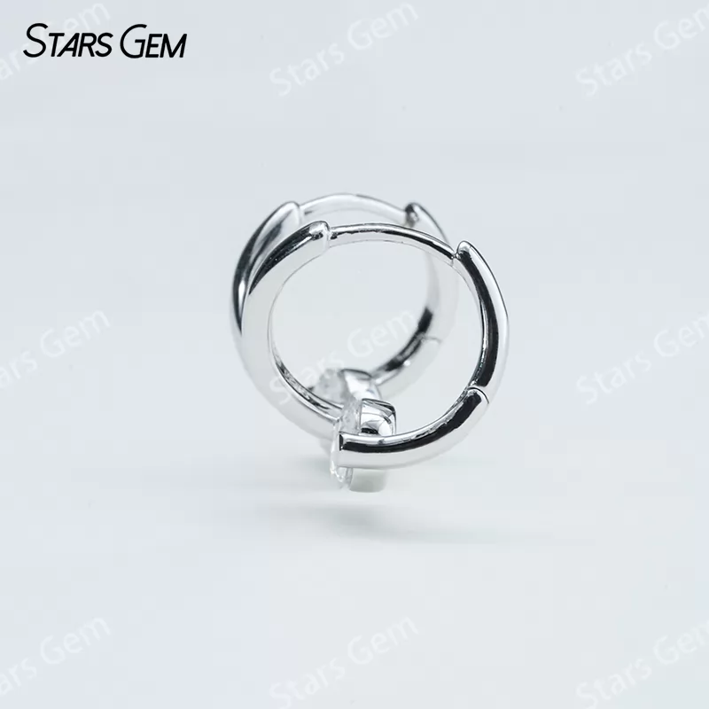 Unique S925 Sterling Silver Drop Earring Personalized 1 Carat 5.0mm Round Cut Moissanite Earrings