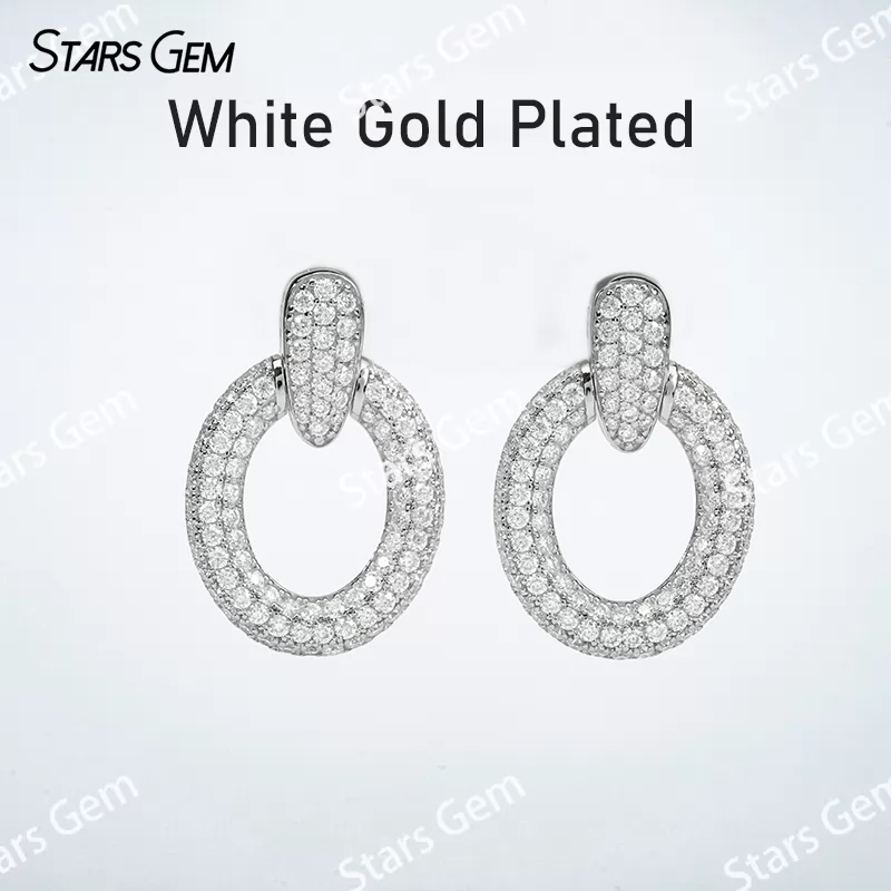 Unique S925 Sterling Silver Earring Personalized Moissanite Drop Earrings