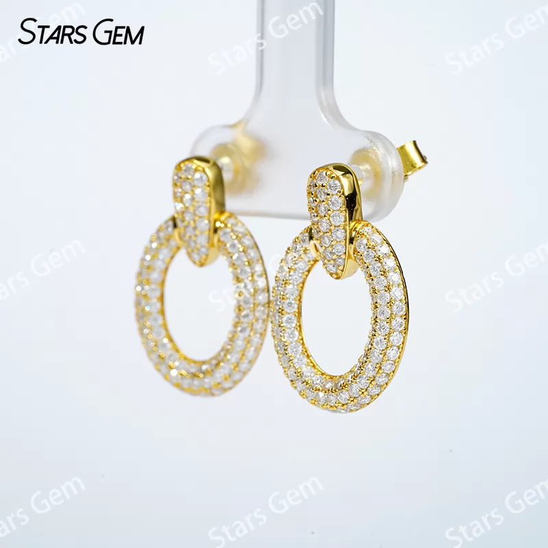 Unique S925 Sterling Silver Earring Personalized Moissanite Drop Earrings