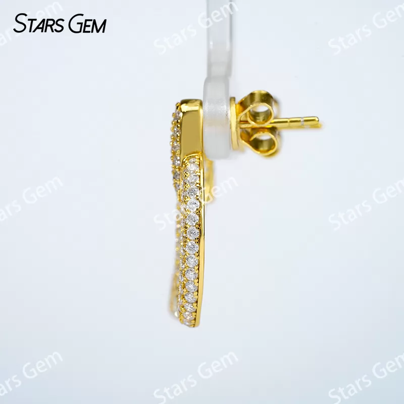 Unique S925 Sterling Silver Earring Personalized Moissanite Drop Earrings