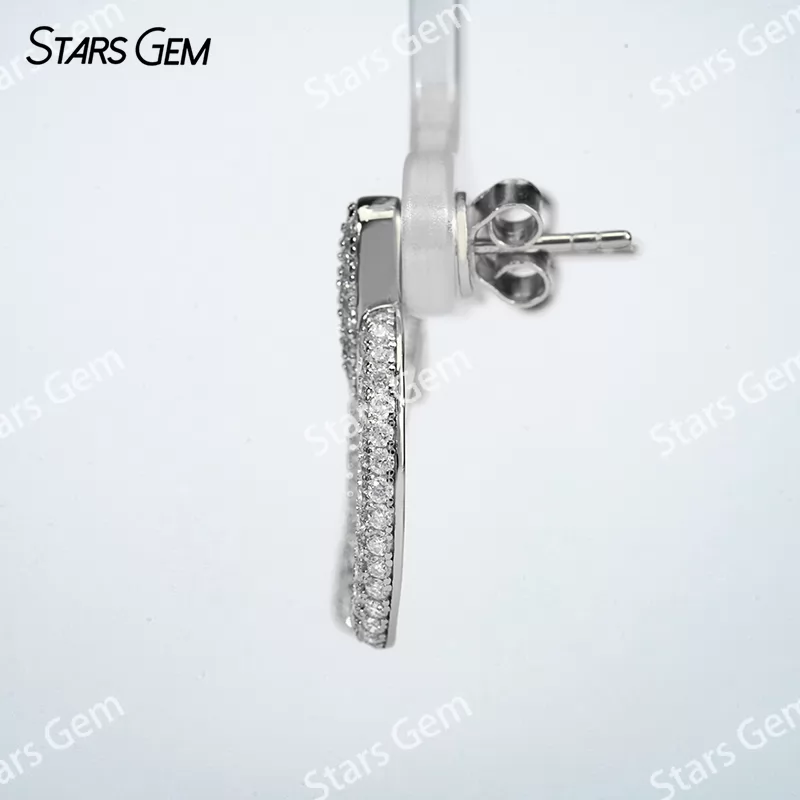 Unique S925 Sterling Silver Earring Personalized Moissanite Drop Earrings
