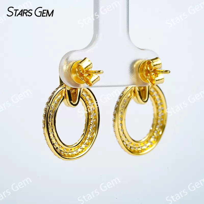 Unique S925 Sterling Silver Earring Personalized Moissanite Drop Earrings