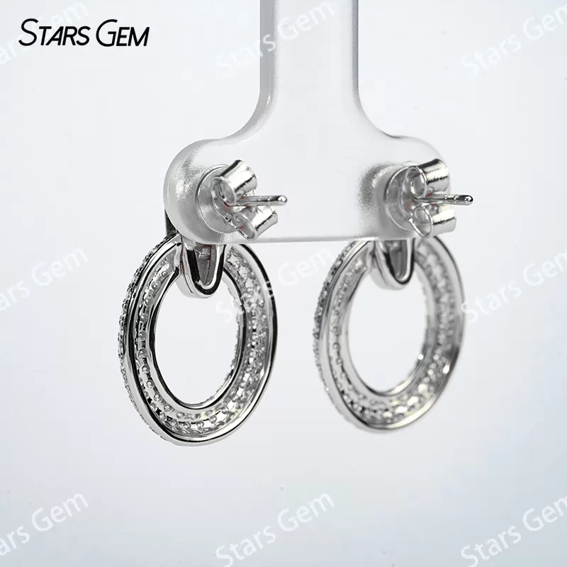 Unique S925 Sterling Silver Earring Personalized Moissanite Drop Earrings