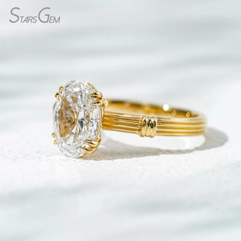 Double Claw Set 18K Solid Gold With NGTC Certified 2.3 Carat Oval Cut Lab Diamond Solitaire Engagement Ring