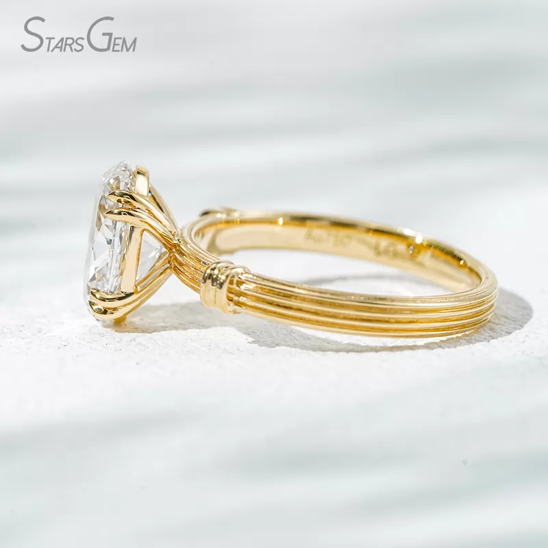 Double Claw Set 18K Solid Gold With NGTC Certified 2.3 Carat Oval Cut Lab Diamond Solitaire Engagement Ring