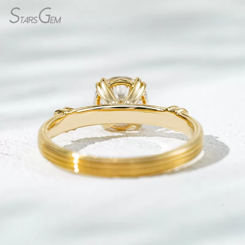 Unique Double Claw Set 18K Solid Gold with NGTC Certified 1.2 Carat Round Brilliant Cut Lab Diamond Solitaire Engagement Ring