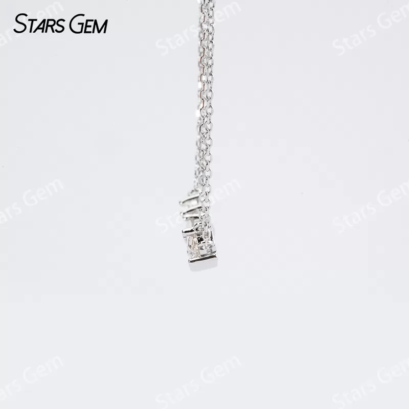 Fancy Shape Moissanite S925 Sterling Silver Diamond Pendant Necklace