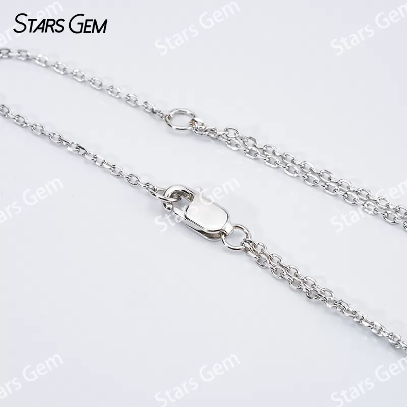 Fancy Shape Moissanite S925 Sterling Silver Diamond Pendant Necklace