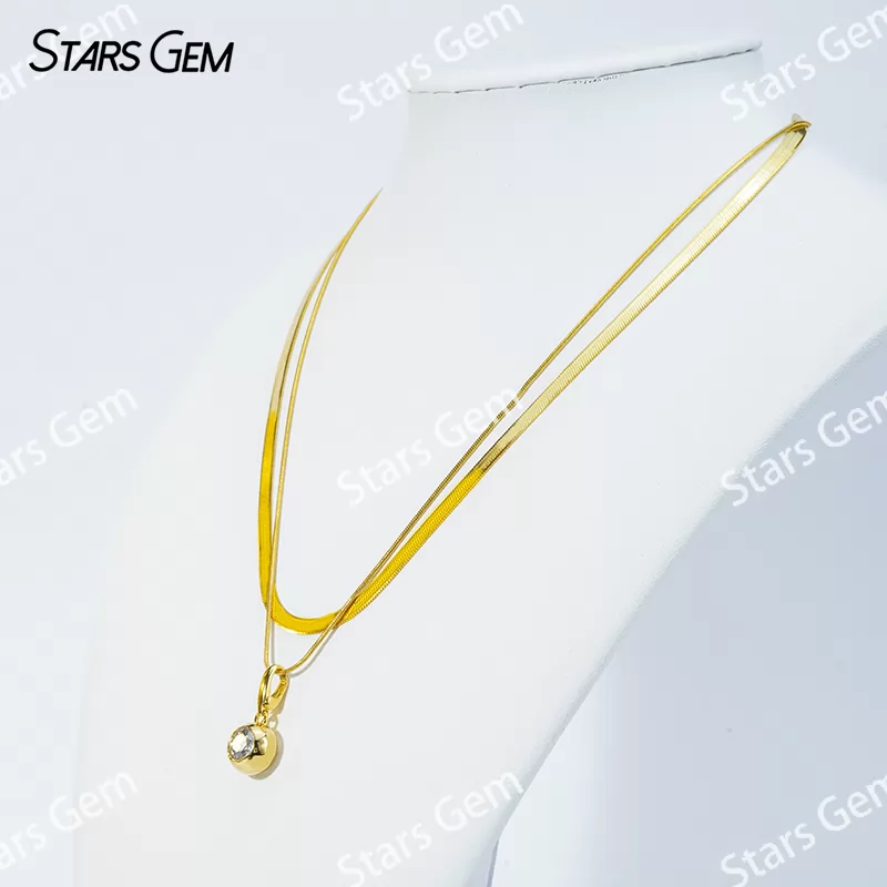 6.5mm Round Brilliant Cut Moissanite Bezel Set S925 Sterling Silver Diamond Pendant Necklace