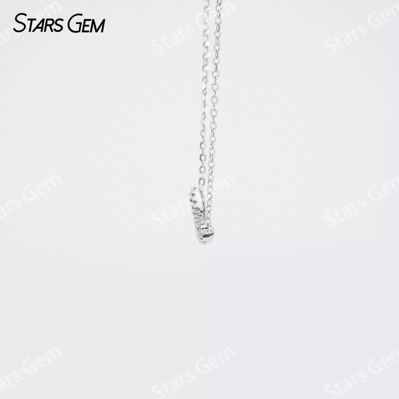2mm Round Brilliant Cut Moissanite S925 Sterling Silver Diamond Pendant Necklace