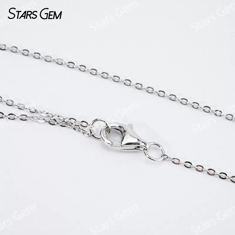 2mm Round Brilliant Cut Moissanite S925 Sterling Silver Diamond Pendant Necklace