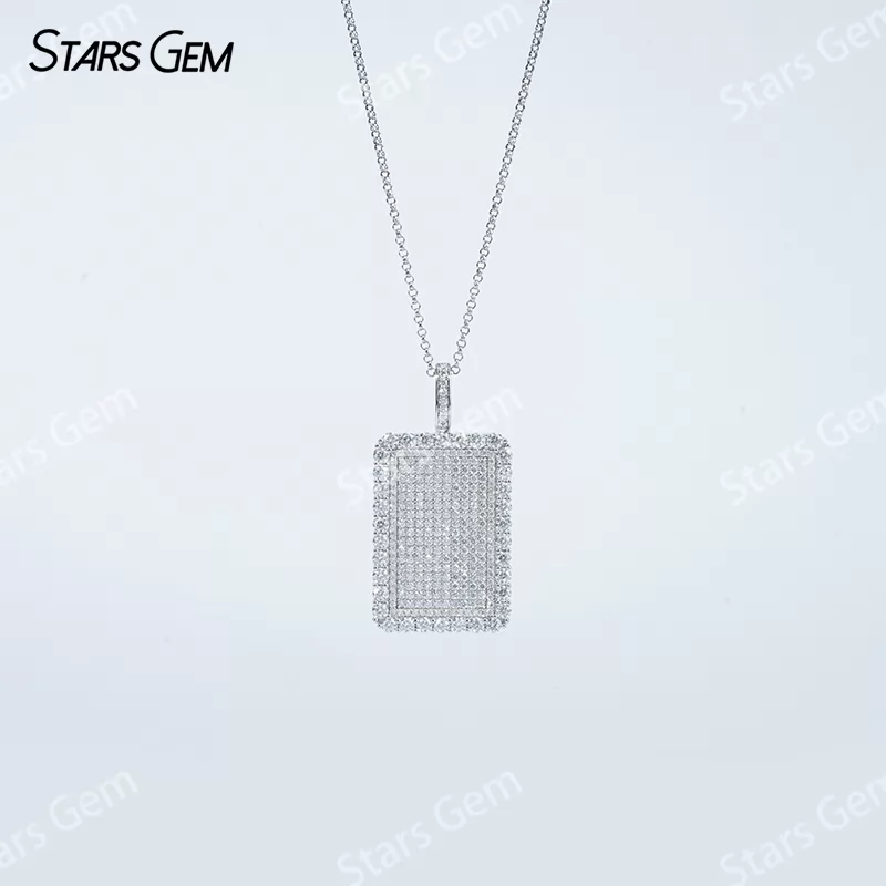 1.1mm & 1.3mm & 2.5mm Round Brilliant Cut Moissanite S925 Sterling Silver Diamond Pendant Necklace