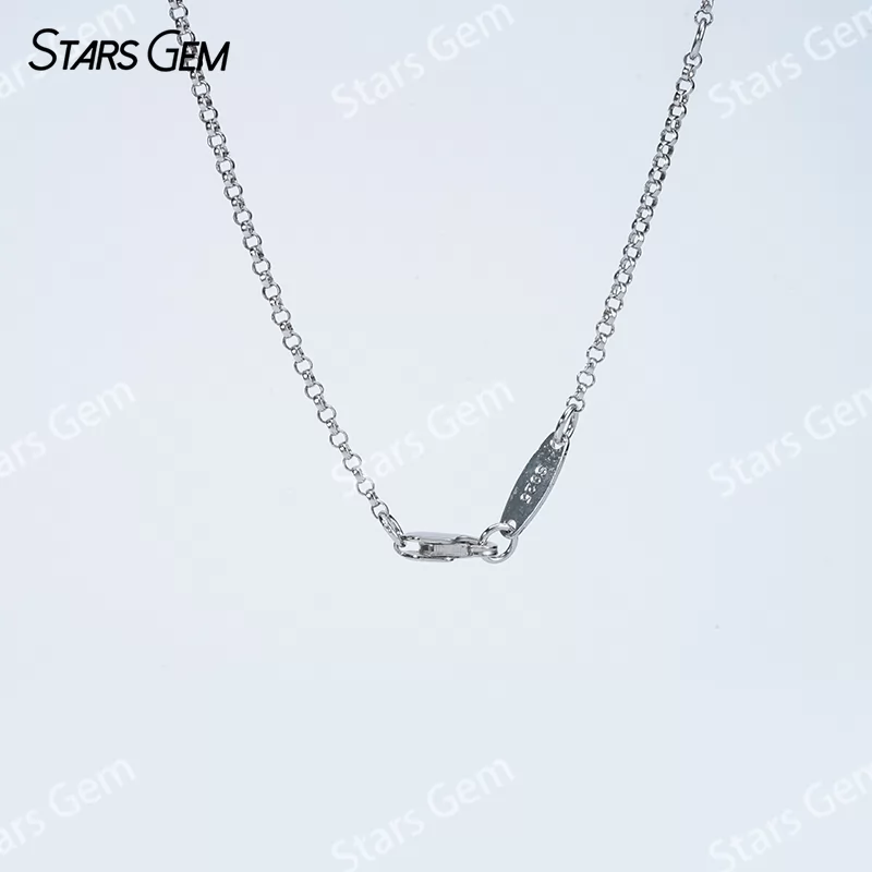 1.1mm & 1.3mm & 2.5mm Round Brilliant Cut Moissanite S925 Sterling Silver Diamond Pendant Necklace