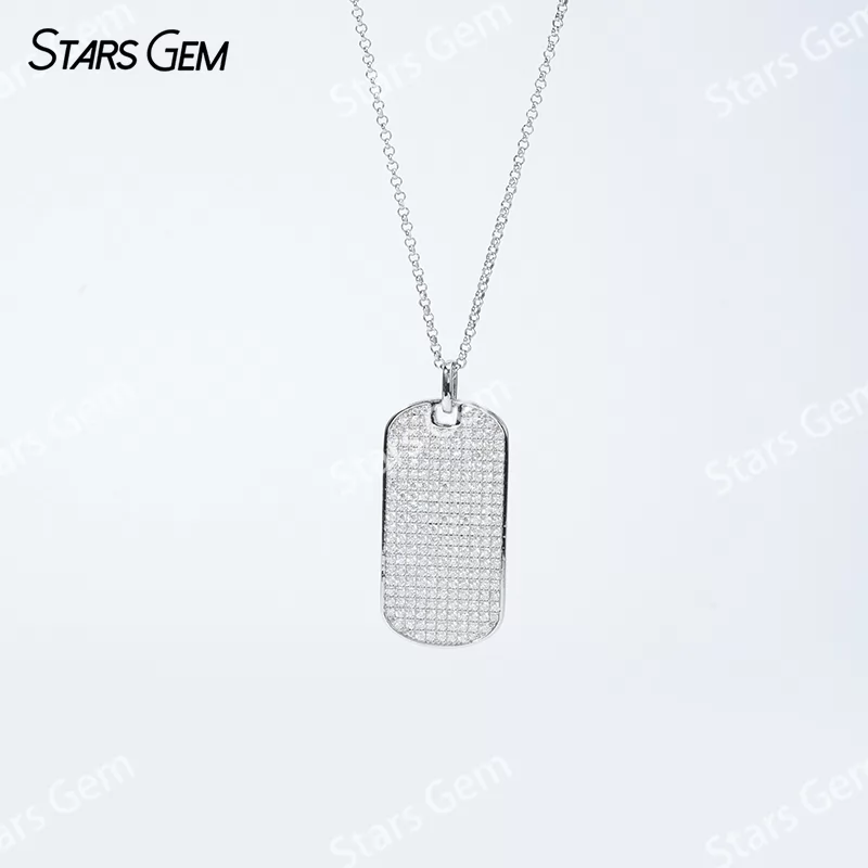 0.7mm & 1mm Round Brilliant Cut Moissanite S925 Sterling Silver Diamond Pendant Necklace