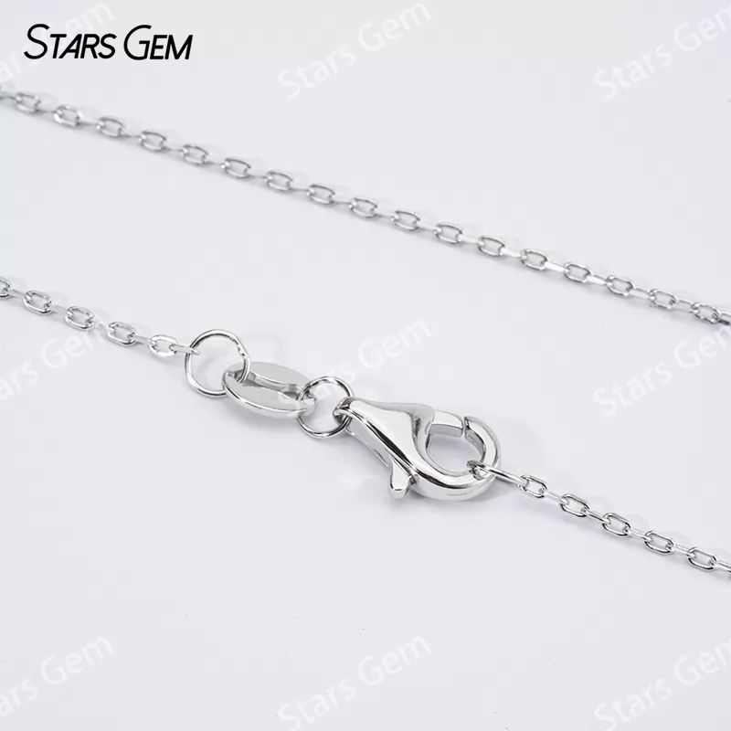 1.2~3mm Round Brilliant Cut Moissanite S925 Sterling Silver Diamond Pendant Necklace
