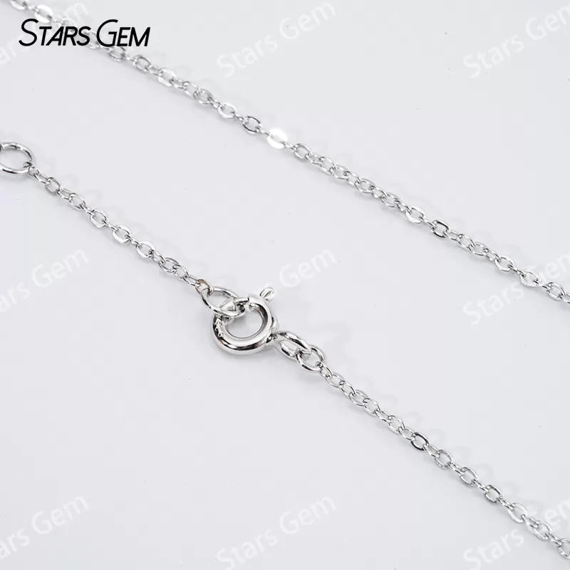 6.5mm Round Brilliant Cut Moissanite S925 Sterling Silver Diamond Pendant Necklace