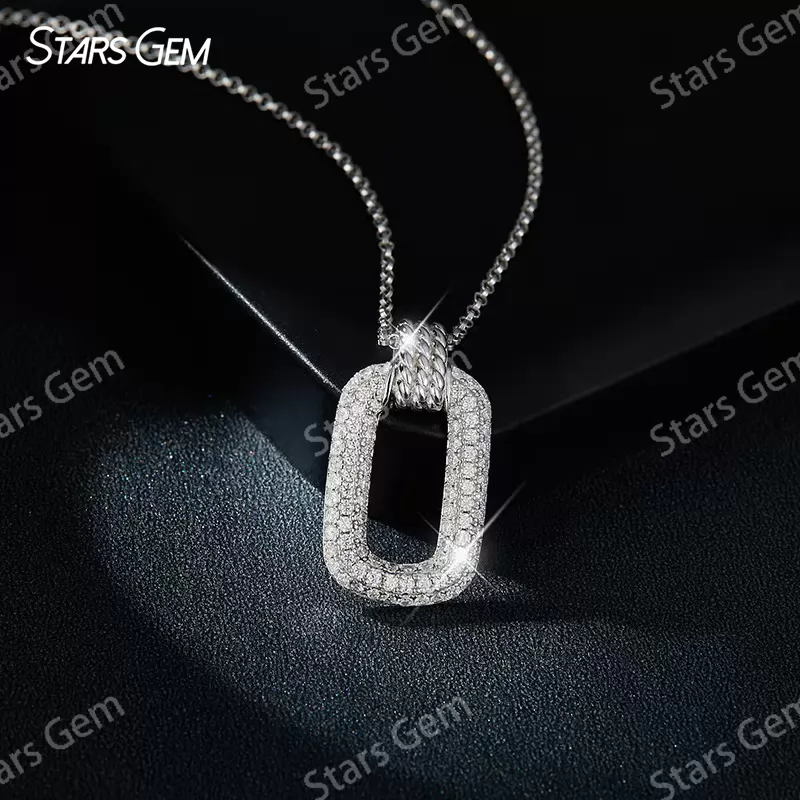 1mm Round Brilliant Cut Moissanite S925 Sterling Silver Diamond Pendant Necklace