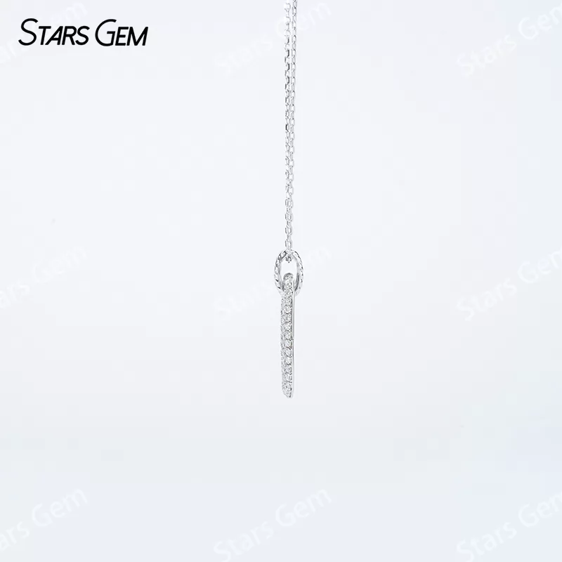 1mm Round Brilliant Cut Moissanite S925 Sterling Silver Diamond Pendant Necklace
