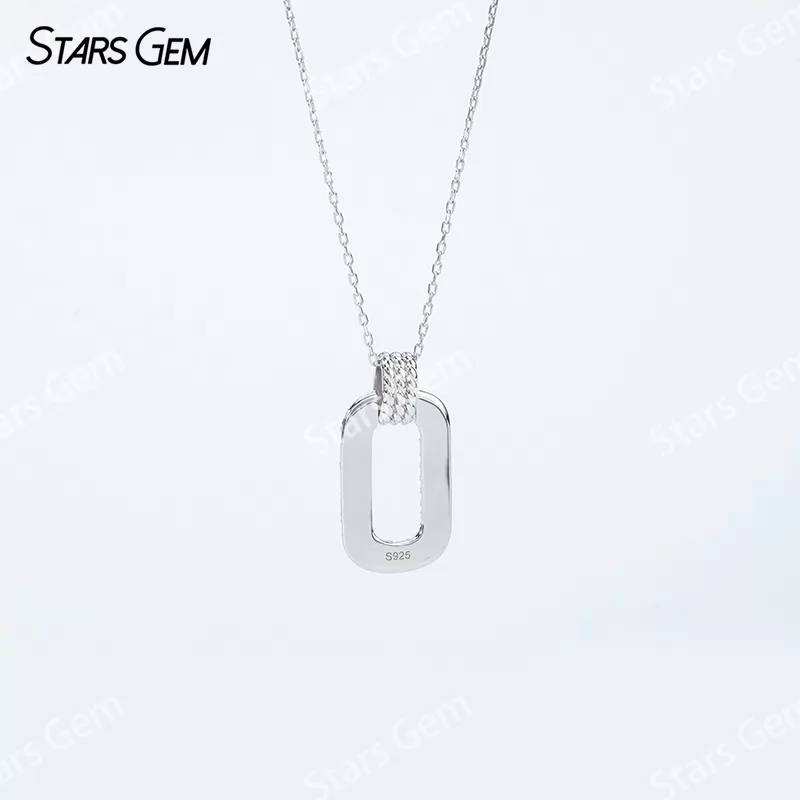 1mm Round Brilliant Cut Moissanite S925 Sterling Silver Diamond Pendant Necklace