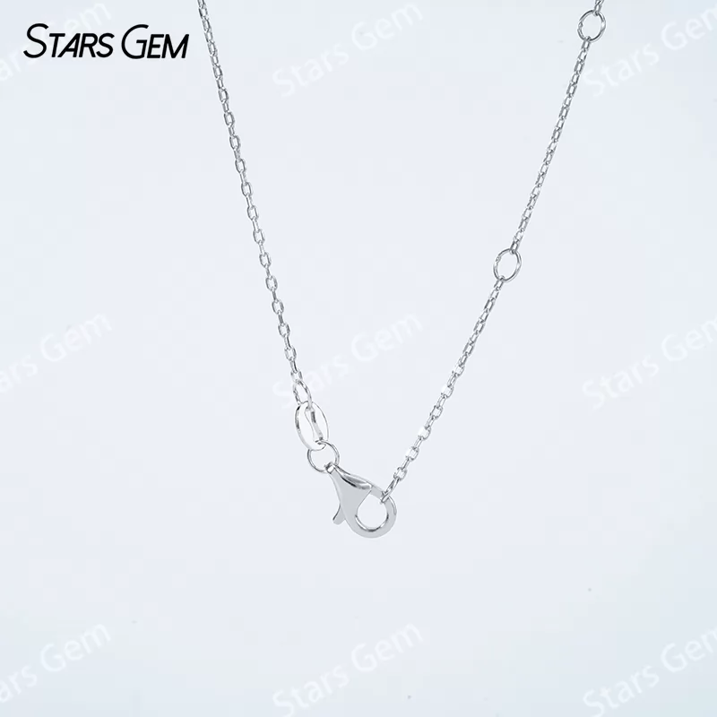 1mm Round Brilliant Cut Moissanite S925 Sterling Silver Diamond Pendant Necklace