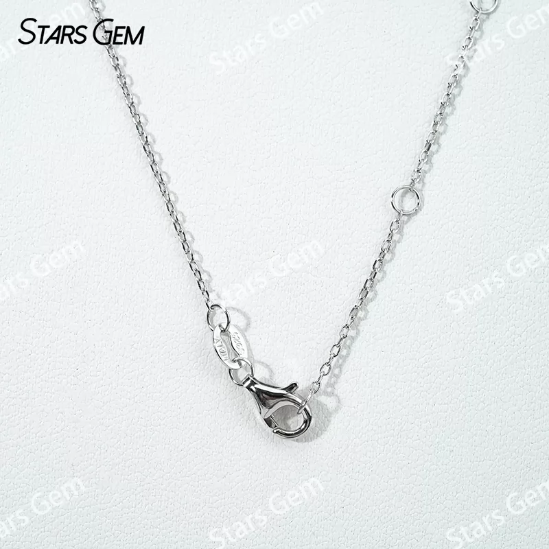 6×8mm Oval Cut Moissanite S925 Sterling Silver Diamond Pendant Necklace