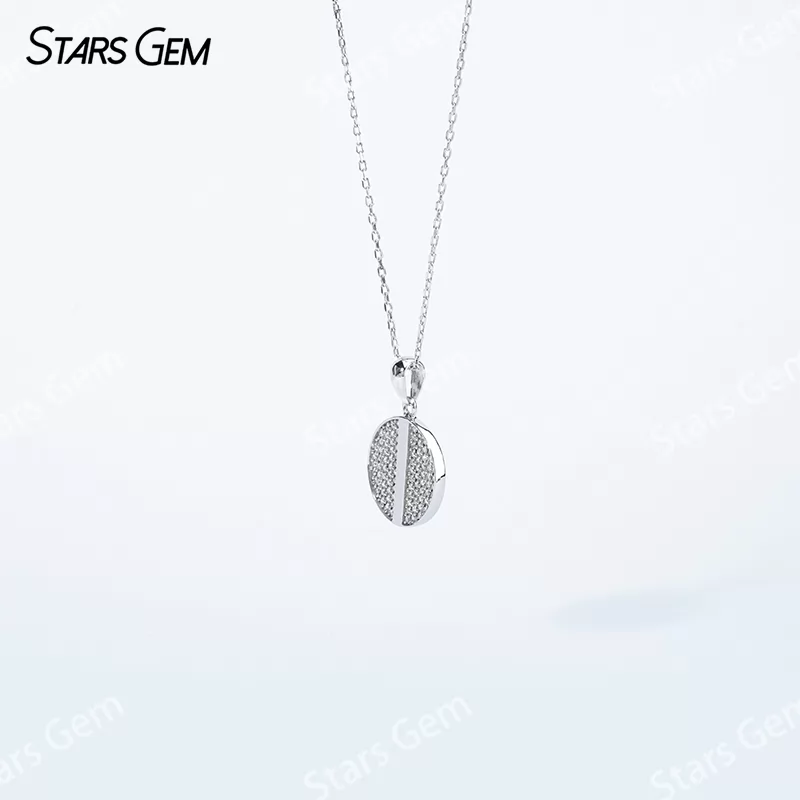 0.8mm Round Brilliant Cut Moissanite S925 Sterling Silver Diamond Pendant Necklace