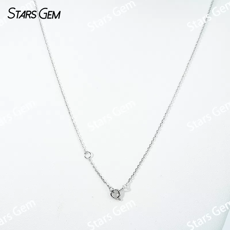 1.5×3mm Baguette Step Cut & 3mm Round Brilliant Cut Moissanite S925 Sterling Silver Diamond Pendant Necklace