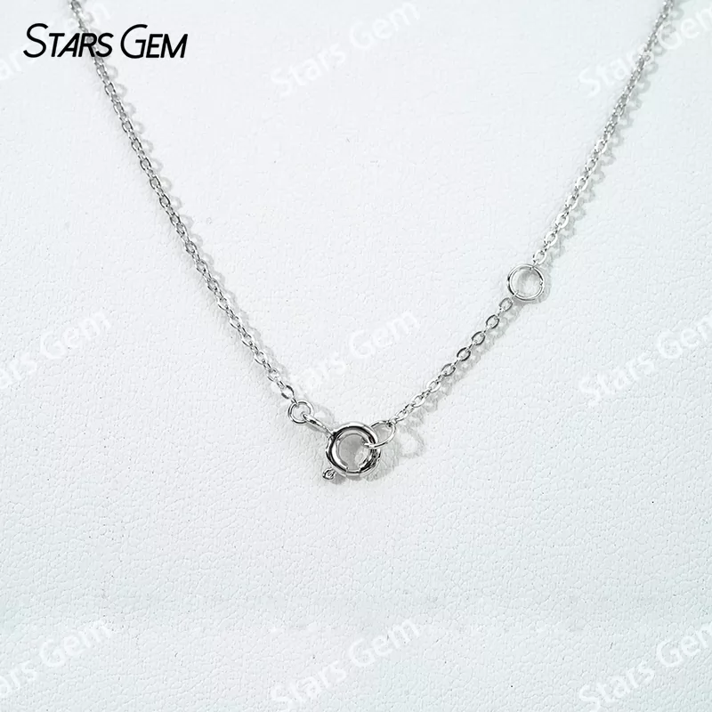 7×7mm Asscher Cut Moissanite S925 Sterling Silver Diamond Pendant Necklace