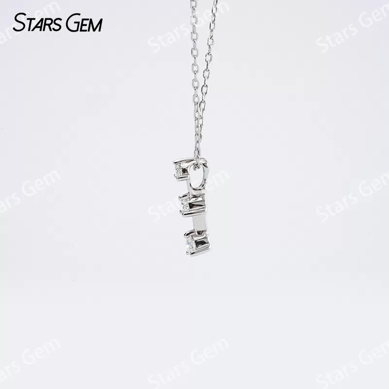 2.5mm & 2.7mm & 2.9mm Round Brilliant Cut Moissanite S925 Sterling Silver Diamond Pendant Necklace