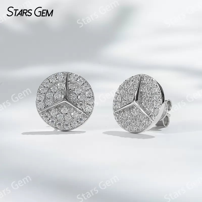 1.4mm Round Brilliant Cut Moissanite S925 Sterling Silver Diamond Stud Earrings
