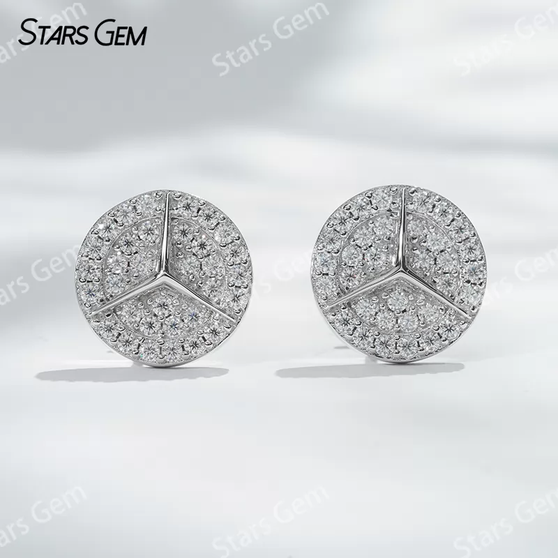 1.4mm Round Brilliant Cut Moissanite S925 Sterling Silver Diamond Stud Earrings