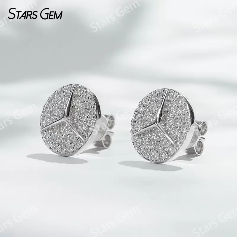 1.4mm Round Brilliant Cut Moissanite S925 Sterling Silver Diamond Stud Earrings