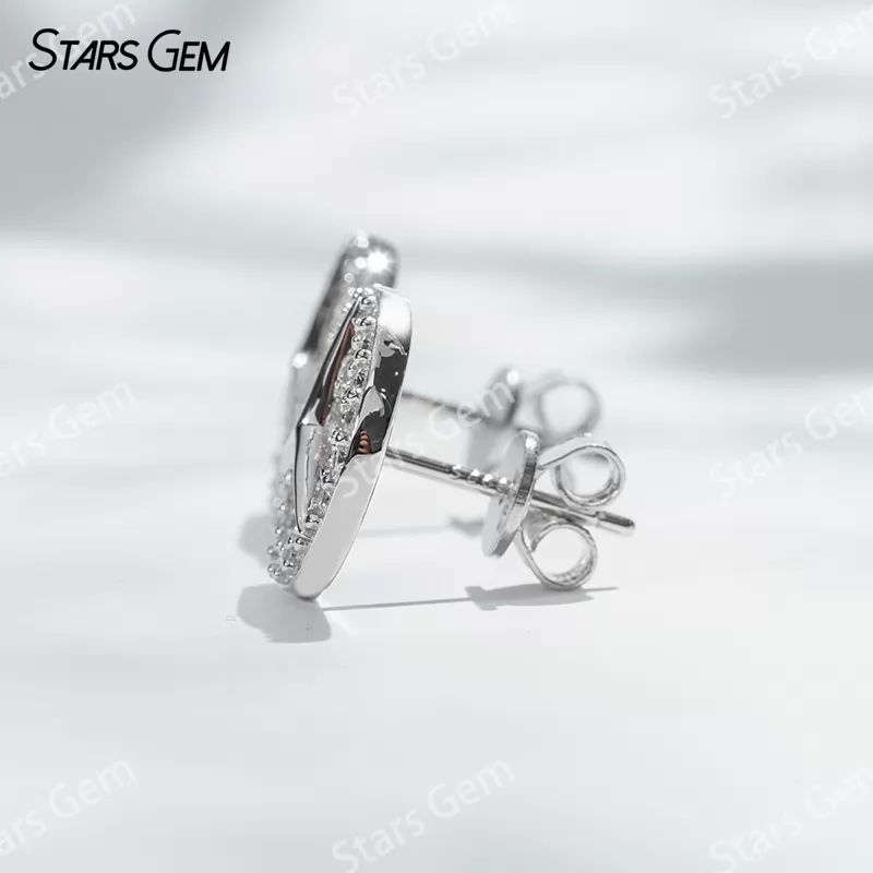 1.4mm Round Brilliant Cut Moissanite S925 Sterling Silver Diamond Stud Earrings