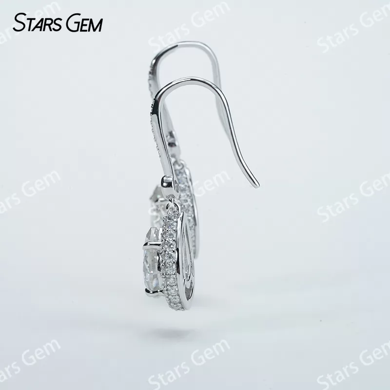 7×9mm Pear Cut Moissanite S925 Sterling Silver Diamond Earrings