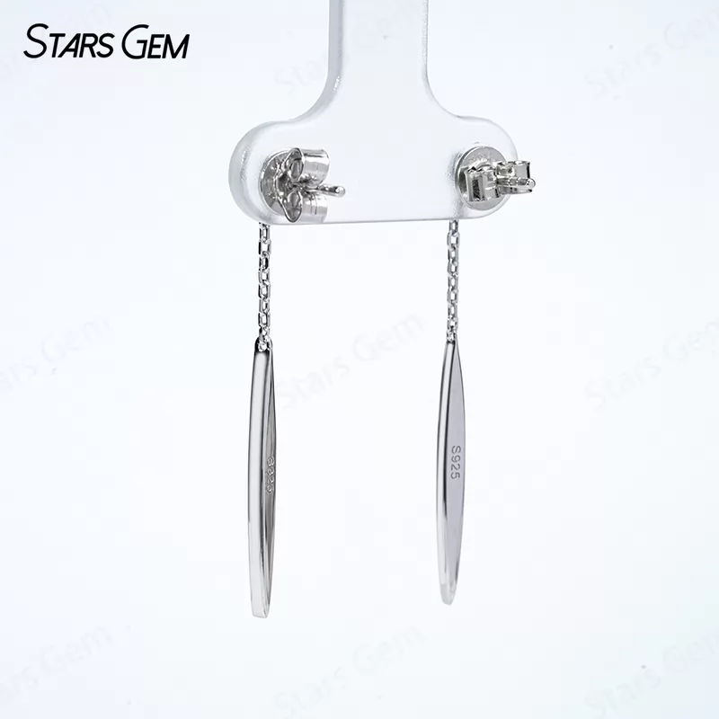 0.8~1.1mm Round Brilliant Cut Moissanite S925 Sterling Silver Diamond Earrings