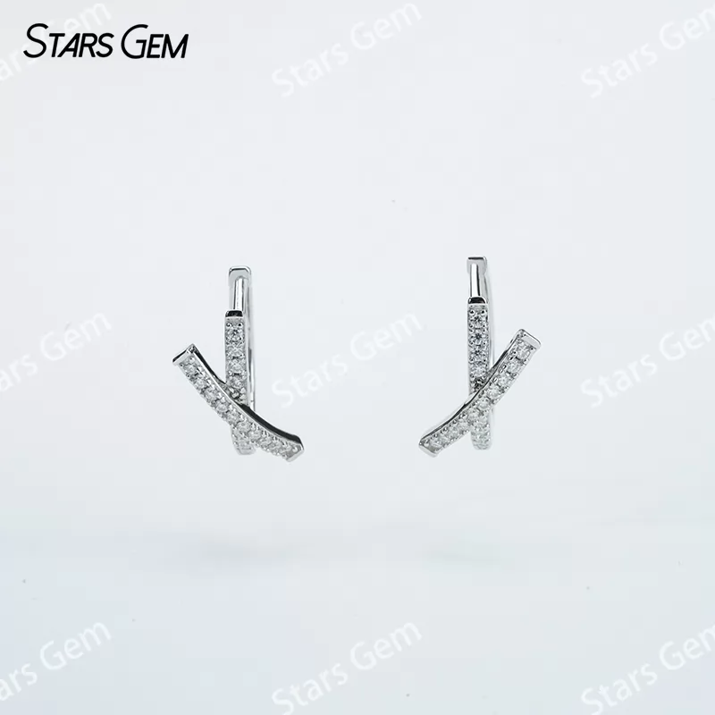 1.1mm Round Brilliant Cut Moissanite S925 Sterling Silver Diamond Earrings