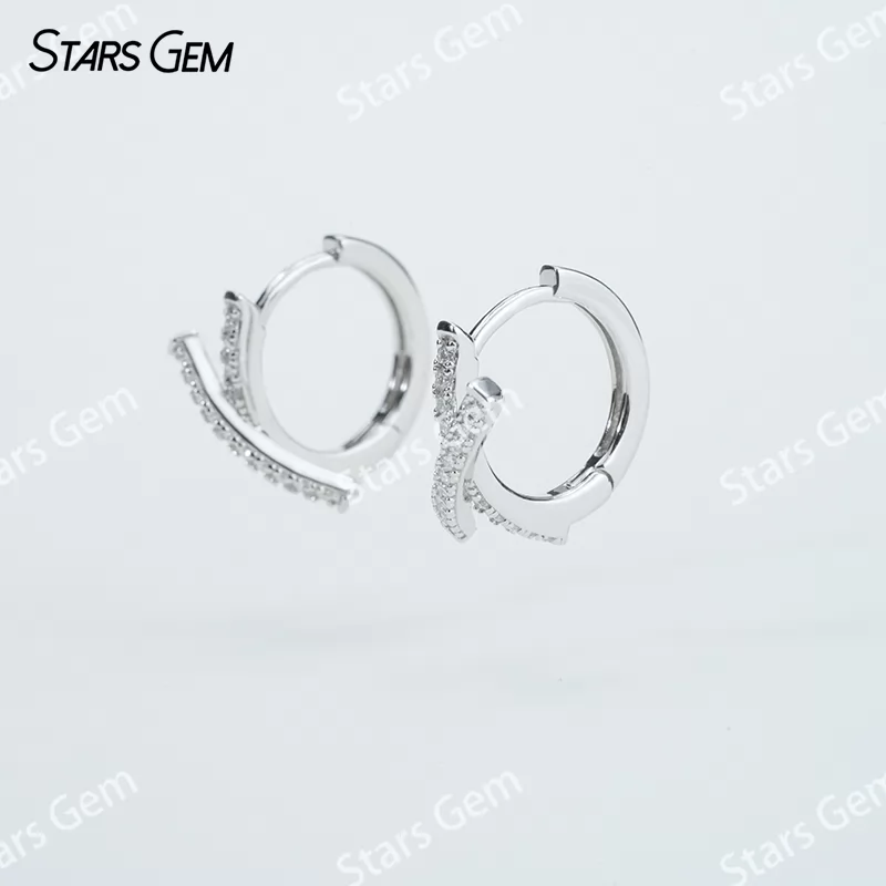 1.1mm Round Brilliant Cut Moissanite S925 Sterling Silver Diamond Earrings