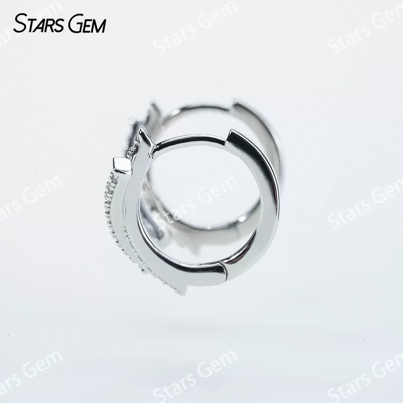 1.1mm Round Brilliant Cut Moissanite S925 Sterling Silver Diamond Earrings