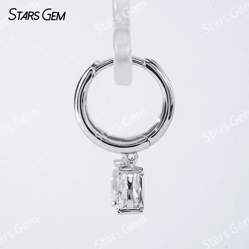 4×6mm Pear Cut Moissanite S925 Sterling Silver Diamond Earrings