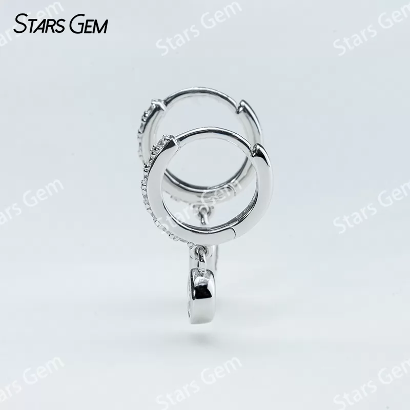 3.5mm Round Brilliant Cut Moissanite Bezel Set S925 Sterling Silver Diamond Earrings