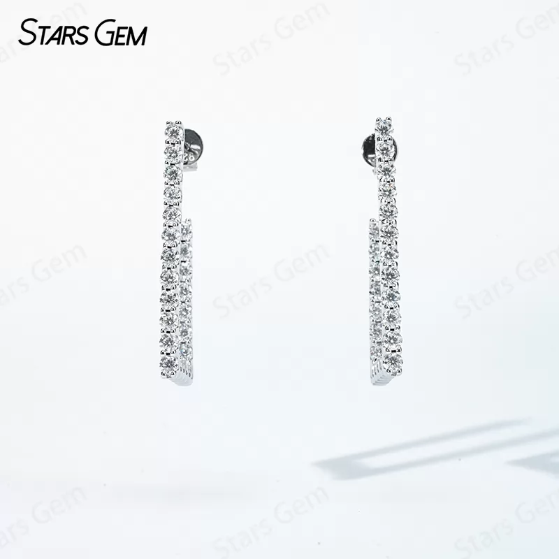 1.9mm Round Brilliant Cut Moissanite S925 Sterling Silver Diamond Stud Earrings