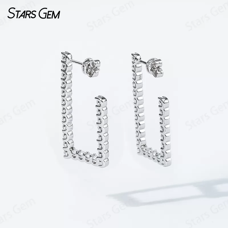 1.9mm Round Brilliant Cut Moissanite S925 Sterling Silver Diamond Stud Earrings