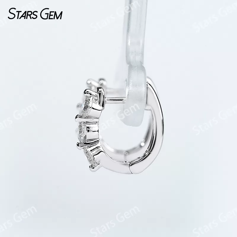 2.8mm Round Brilliant Cut Moissanite S925 Sterling Silver Diamond Earrings